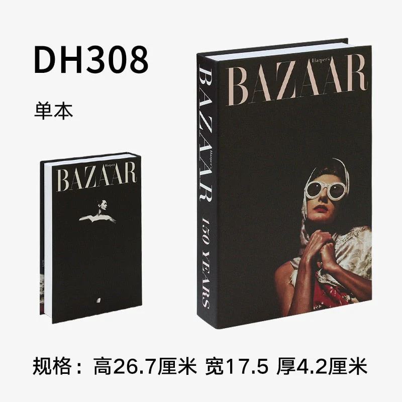 HULIANFU Ins Fashion Fake Books for Decoration Home Decor Coffee Table Book Simulation Prop Book Model Hotel Room Unopenable Box Book - Deanwangkt
