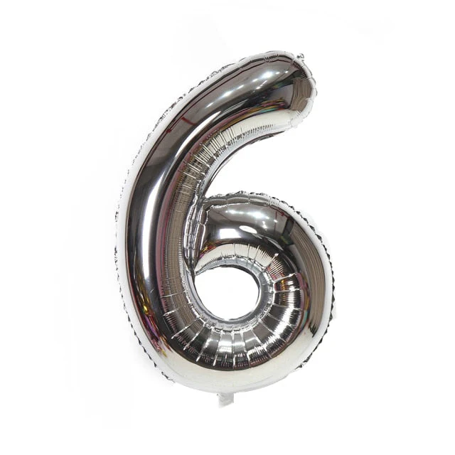 HULIANFU Silver Black Style Foil Letter Number Balloons Baby Shower Helium Ballon Happy Birthday Kids Adult Party Decoration Supplies - Deanwangkt