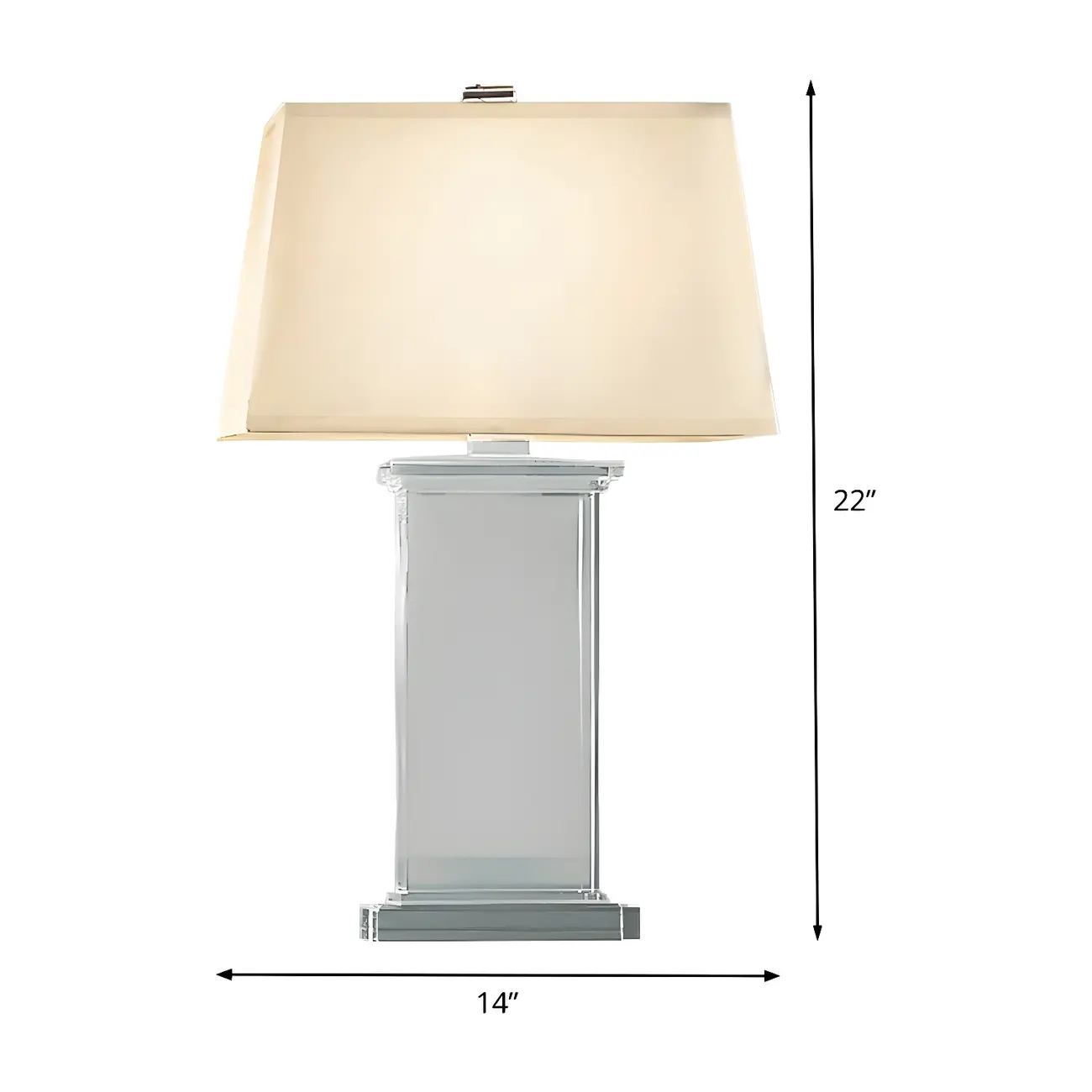 Elegant Rectangular Crystal Fabric Shade LED Table Lamp