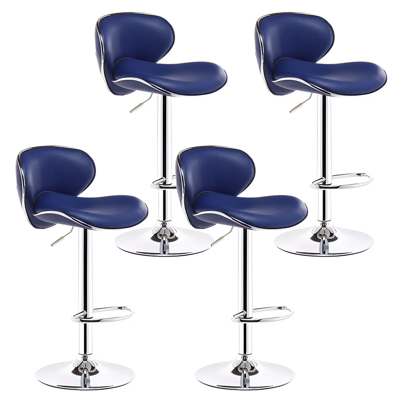 360° Swivel Faux Leather Bar Stools Adjustable Height Bucket Seat
