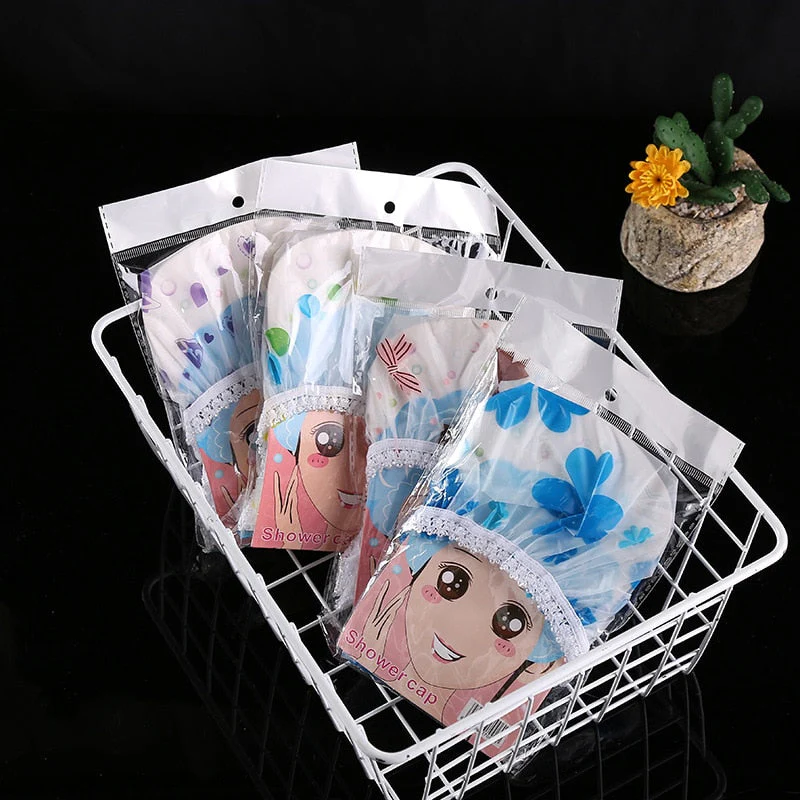 HULIANFU Waterproof Bath Hat Thickened Waterproof And Oil Fume Cap Women Spa Hair Salon Supplies Shower Cap Bathroom Accessories - Deanwangkt