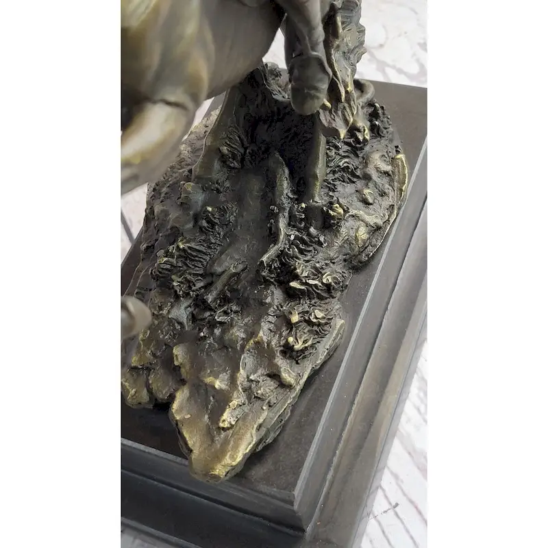 Napoleon Crossing The Alps Bronze Metal Replica Statue Sculpture On Marble Base