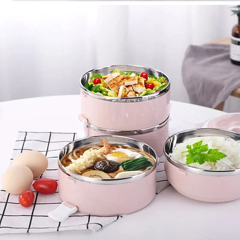 HULIANFU Microwave Stainless Steel Thermal Lunch Box Food Storage Box Travel Picnic Leakproof Lunch Box Students Work Adult Lunch Box - Deanwangkt