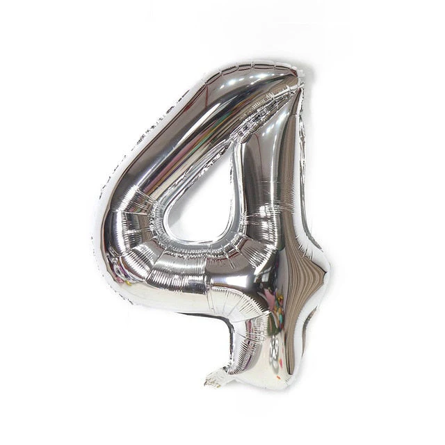 HULIANFU Silver Black Style Foil Letter Number Balloons Baby Shower Helium Ballon Happy Birthday Kids Adult Party Decoration Supplies - Deanwangkt