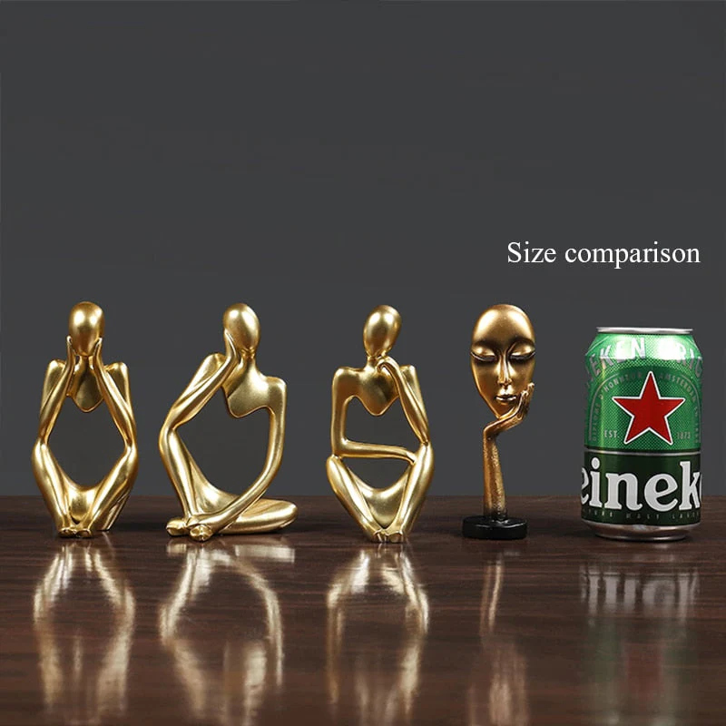 HULIANFU Thinker Statue Abstract Figure Sculpture Mini Character Statue Ornaments For Home Desktop Furnishings Home Decor Birthday Gift - Deanwangkt