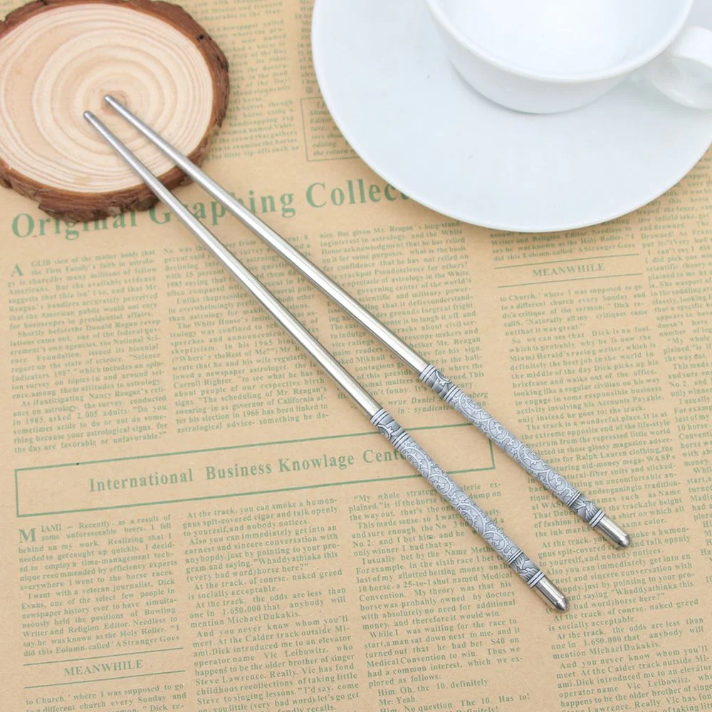 HULIANFU Stainless Steel Chopsticks Tableware Portable Reusable Blue Porcelain Patters Food Sticks Chopsticks Kitchen Dishes for Sushi - Deanwangkt