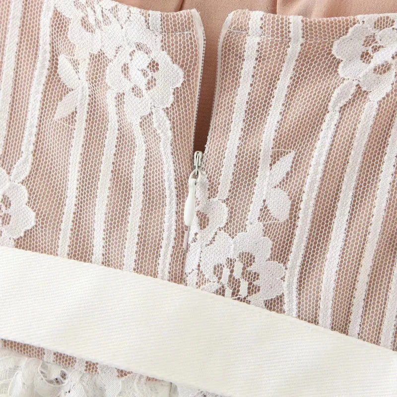 Lace High-low Sexy Summer Dress White Straps Belt Tied Women Dress D-ring Holiday Chic Ladies Party Dresses - Deanwangkt