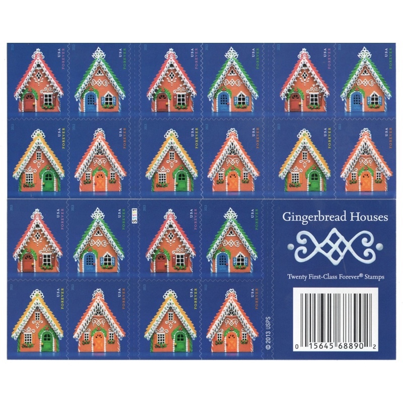 Gingerbread Houses 2013, (Book of 20) - TWENTYSTAMPS