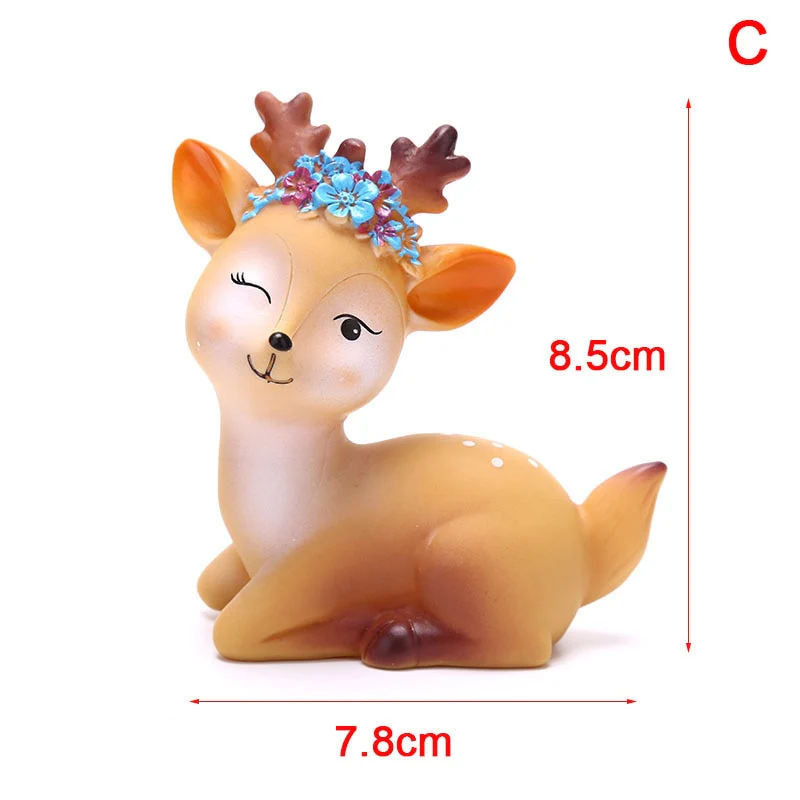HULIANFU Sika Deer Baking Cake Topper Decoration Miniatures Fairy Garden Ornament Craft - Deanwangkt