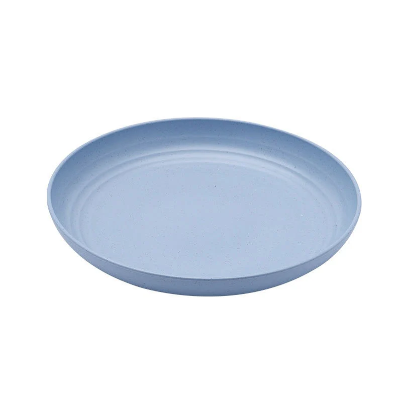 HULIANFU Kitchen Plastic Plates Wheat Straw Food Sauce Dish Taste Board Snack Fruit Plates Round Household Dishes Modern Dinner Plates - Deanwangkt