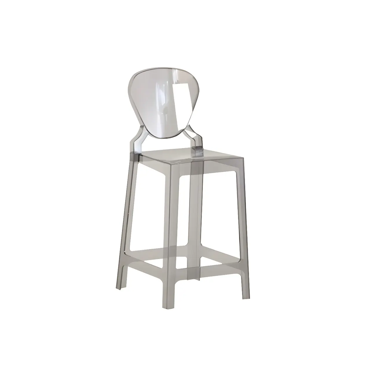 Modern Acrylic Smooth Elegant Circular Backrest Bar Stool