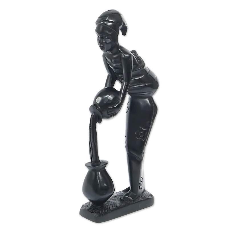 Novica Handmade Afia Maame Ebony Wood Statuette