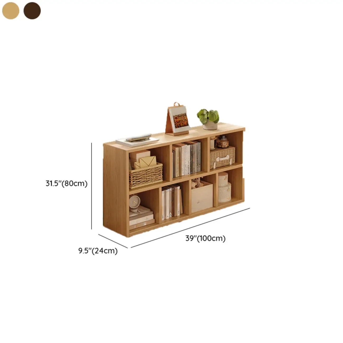 Modern Wooden Compact Bookcase Home Office Shelves