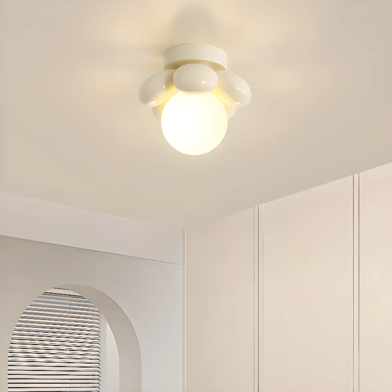 Modern Mini LED Semi-Flush Ceiling Light in Flower Shape