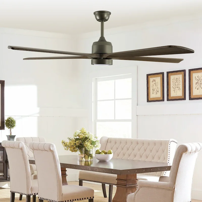 60  Modern Wood Ceiling Fan with Light and Remote Control,6-Speed Noiseless Reversible DC Motor