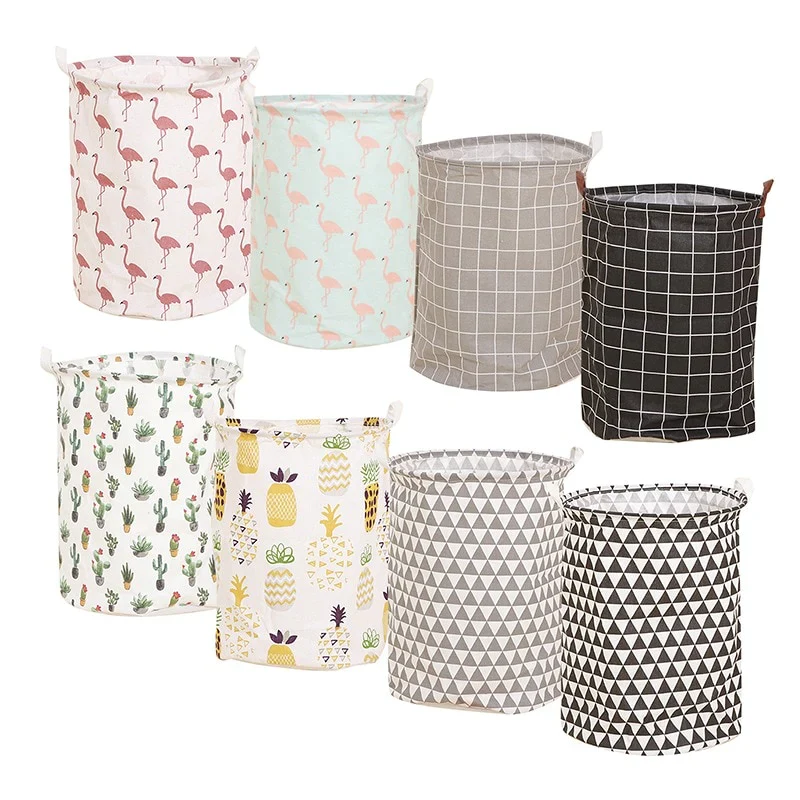 HULIANFU Organizer Canvas Laundry Basket Waterproof Large Capacity Laundry Hamper Dirty Clothes Storage Basket Toy Home Storage Bin 45x35 - Deanwangkt