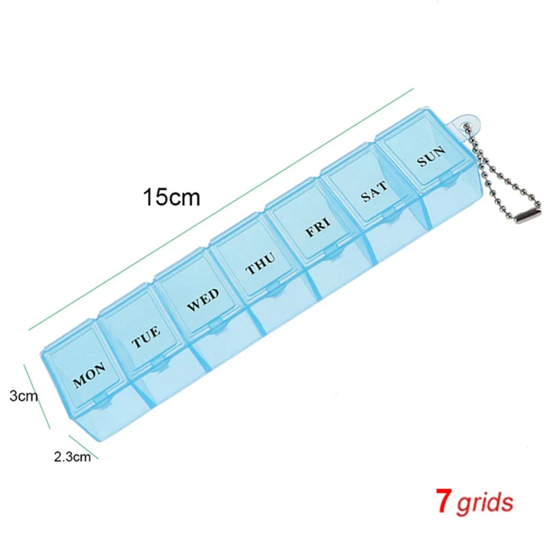 HULIANFU Pill Box Wheat Sealed 8 Grids Pill Container Organizer Health Care Drug Travel Divider 7 Day Pill Storage Bag Travel Pill Cases - Deanwangkt