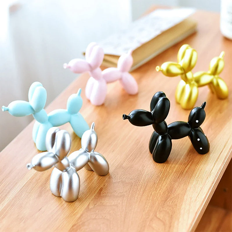 HULIANFU Resin Crafts Sculpture Gift Cute Small Balloon Dog Party Accessories Home Desktop Ornament Cake Dessert Decoration 9*3.5*7.5cm - Deanwangkt