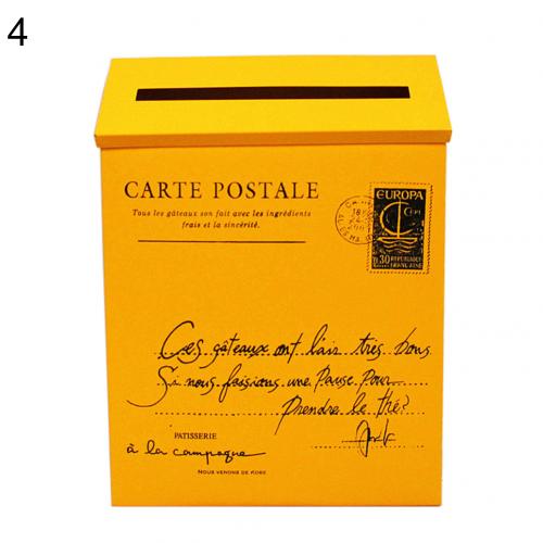 HULIANFU Retro Metal Mailboxes Wall Mounted Mail Box Mailbox Bucket Newspaper Letter Box Post Garden Decoration Garden Supplies - Deanwangkt