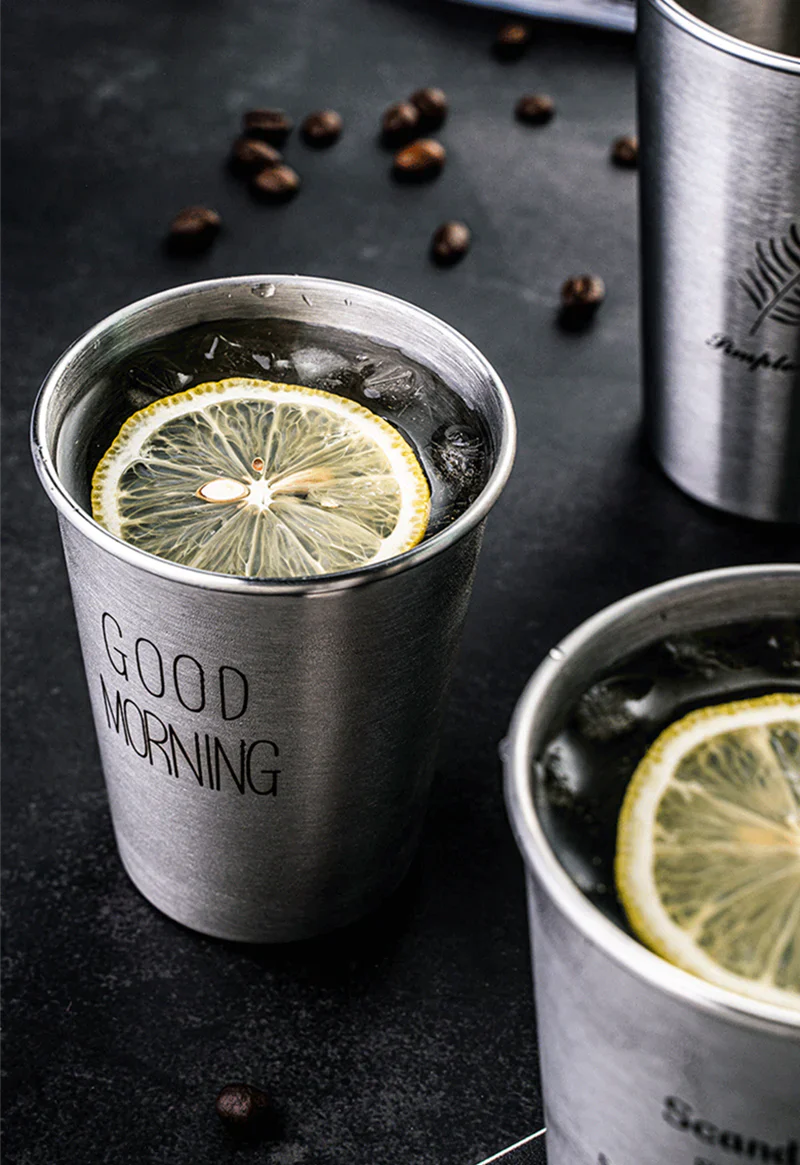 HULIANFU NorthernEurope Ins Industry Style 304 Stainless Steel Spray Paint Beer Cup Cold Water Drinks Cup Household Office Use Gargle Cup - Deanwangkt