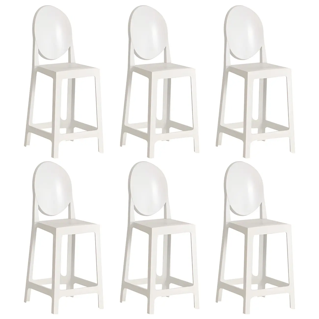 Modern Acrylic Smooth Elegant Circular Backrest Bar Stool
