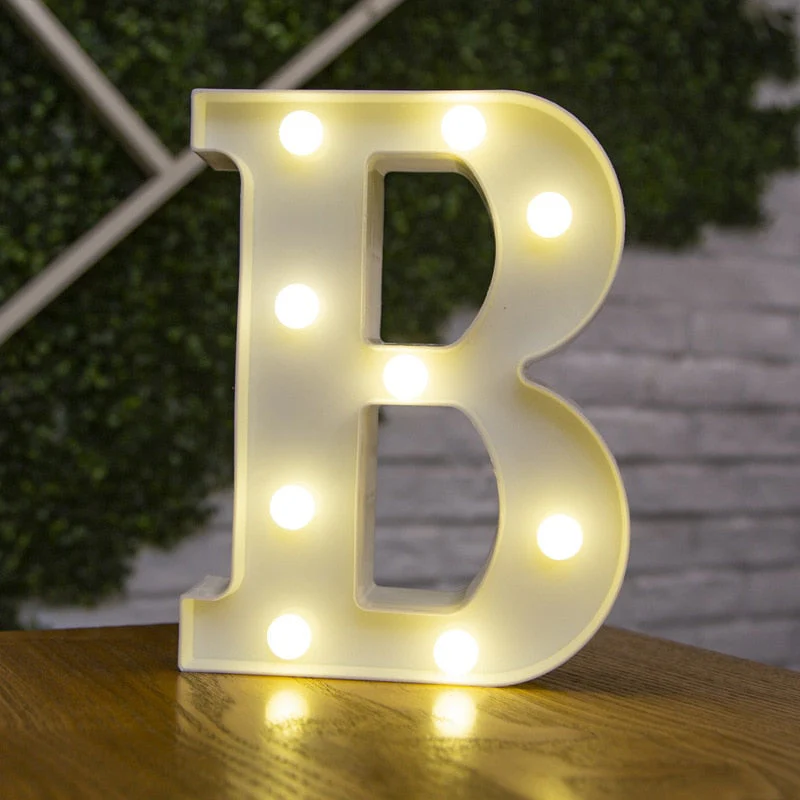 HULIANFU Luxury Alphabet Letter LED Lights Luminous Number Lamp  Battery Night Light for Home Wedding Birthday Christmas Party Decoration - Deanwangkt