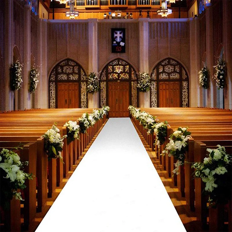 HULIANFU Romantic White Wedding Carpet Aisle Runner Floor Decor Festival Party Celebration Wedding Carpet Indoor Outdoor Anti-slip Rugs - Deanwangkt