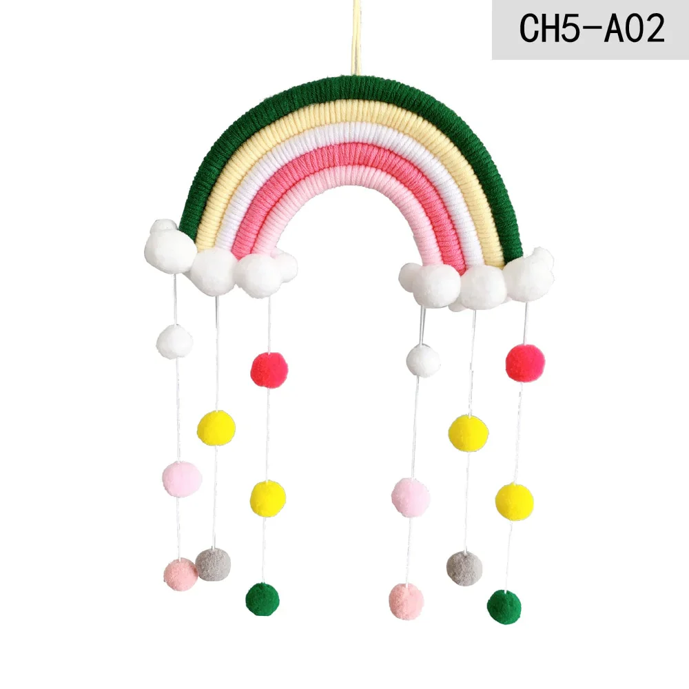 HULIANFU Nordic Cloud Rainbow Raindrop Wall Hangings Decoration For Kid Girls Bedroom Hanging Pendant Baby Bed Tent Hanging Toy Pendant - Deanwangkt