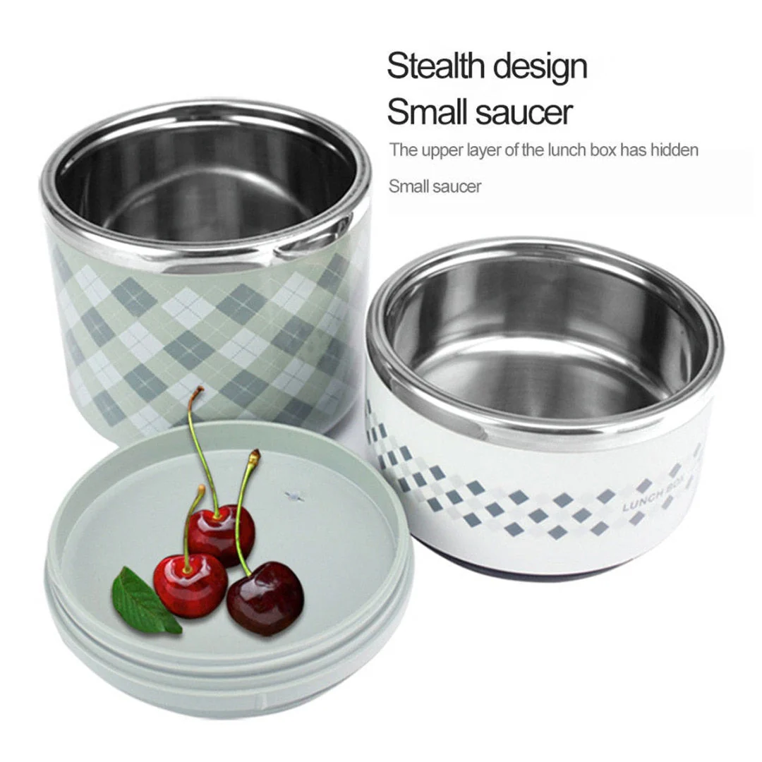HULIANFU Portable Stainless Steel Thermal Lunch Box for Food Office Lunchbox Bento Boxs Thermos Lunch Box Food Container with Lunch Bag - Deanwangkt
