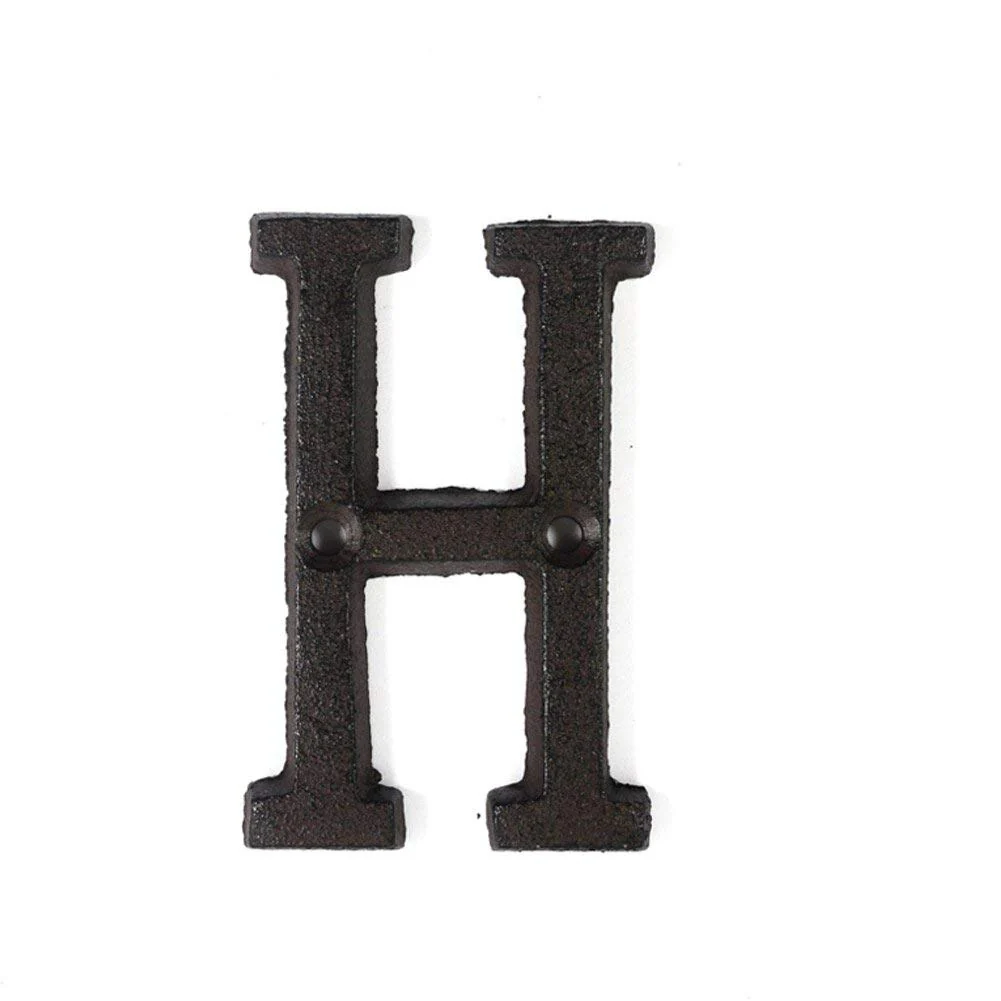HULIANFU Metal Letters Numbers Cast Iron Decoration House Sign Doorplate DIY Cafe Wall CLH@8 - Deanwangkt