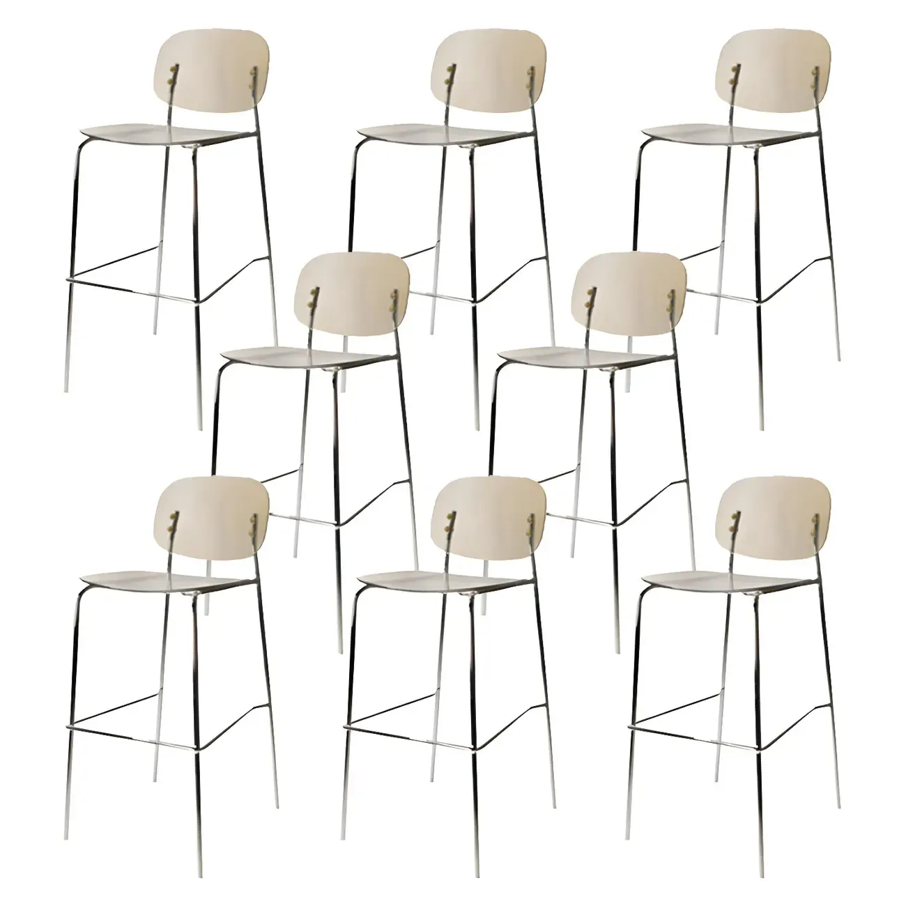 Scandinavian Square Seat Counter Height Acrylic Bar Stools