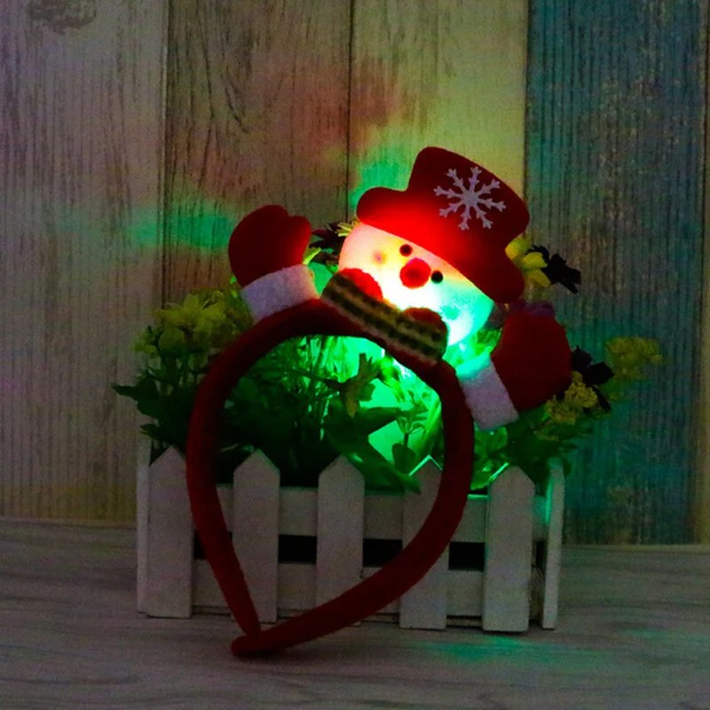 HULIANFU 2026  Christmas Headband LED Christmas Decorations Gift Hairpin Antlers Headband New Year Decorations Santa Headband Christmas Decor - Deanwangkt