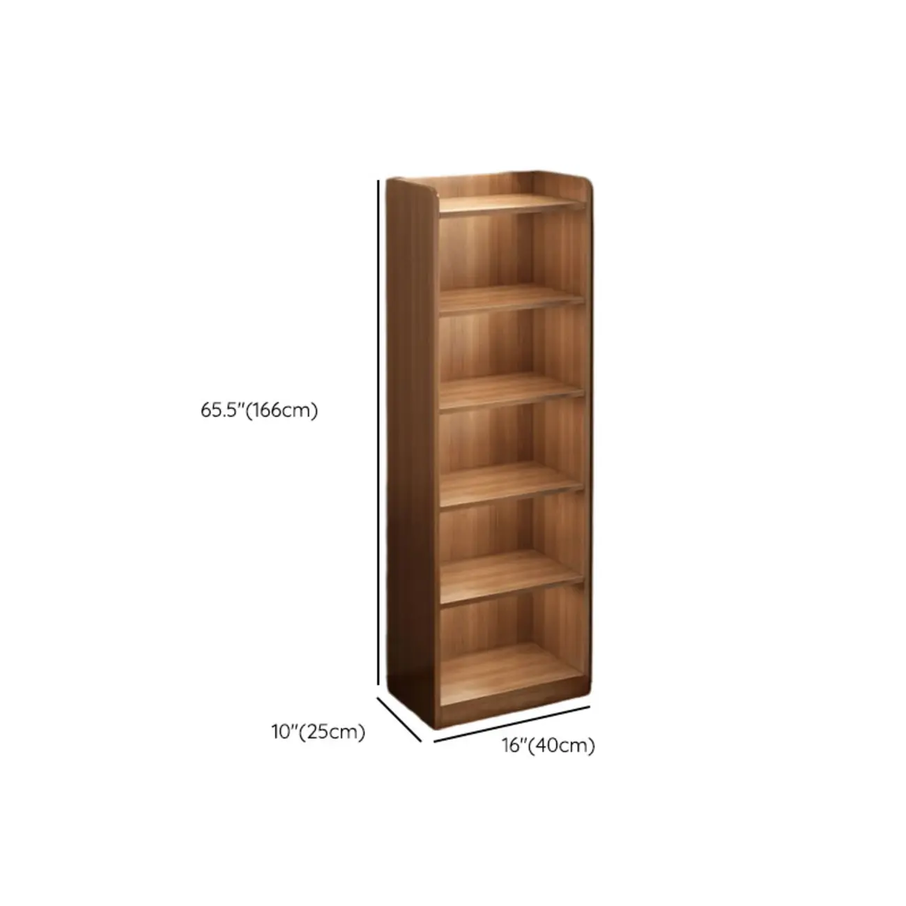 Brown Vertical Multi Tier Closed Back Wood Bookshelves
