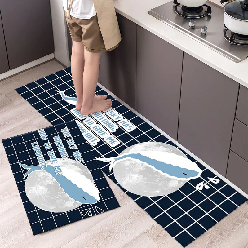 HULIANFU New Hot Sale Kitchen Floor Mat Tableware Pattern Entrance Doormat Bathroom Door Floormat Parlor Anti-slip Antifouling Long Rugs - Deanwangkt