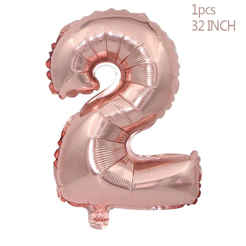HULIANFU Rose Gold Wedding Birthday Party Balloons Happy Birthday Letter Foil Balloon Baby Shower Anniversary Event Party Decor Supplies - Deanwangkt
