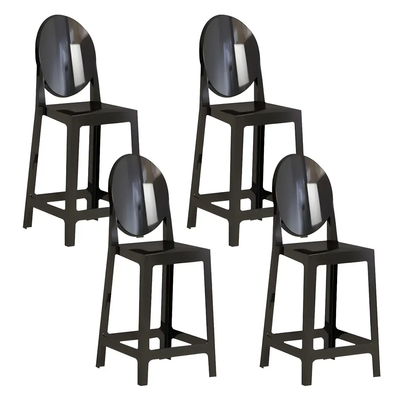 Modern Acrylic Smooth Elegant Circular Backrest Bar Stool
