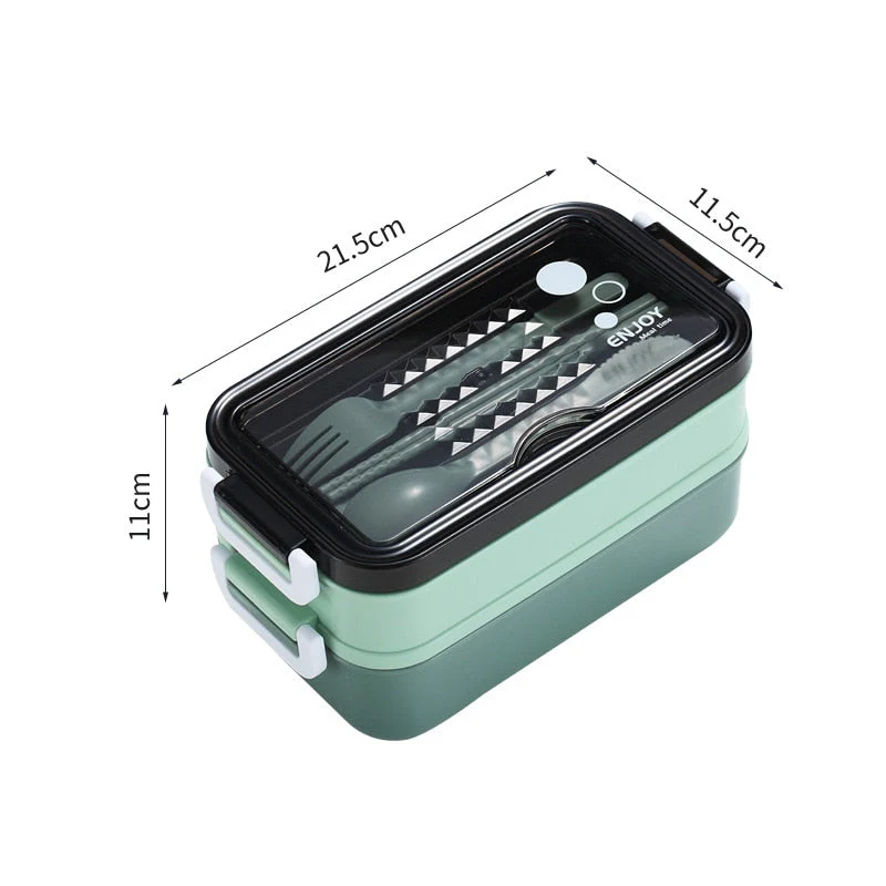 HULIANFU Lunch Box Bento Box for School Kids Office Worker 3layers Microwae Heating Lunch Container Food Storage Box - Deanwangkt