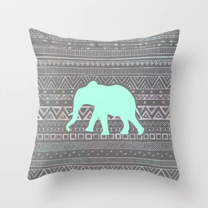 HULIANFU Super Hot Hipster Light Blue Green Mint Cushion Cases Modern Geometry Print Boho Decorative Pillowcase Sofa Couch Throw Pillows - Deanwangkt