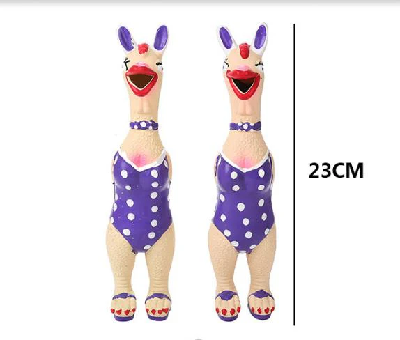 HULIANFU Pets Dog Toys Screaming Chicken Squeeze Sound Toy Rubber Pig Duck Squeaky Chew Bite Resistant Toy Puppy Training Interactive - Deanwangkt