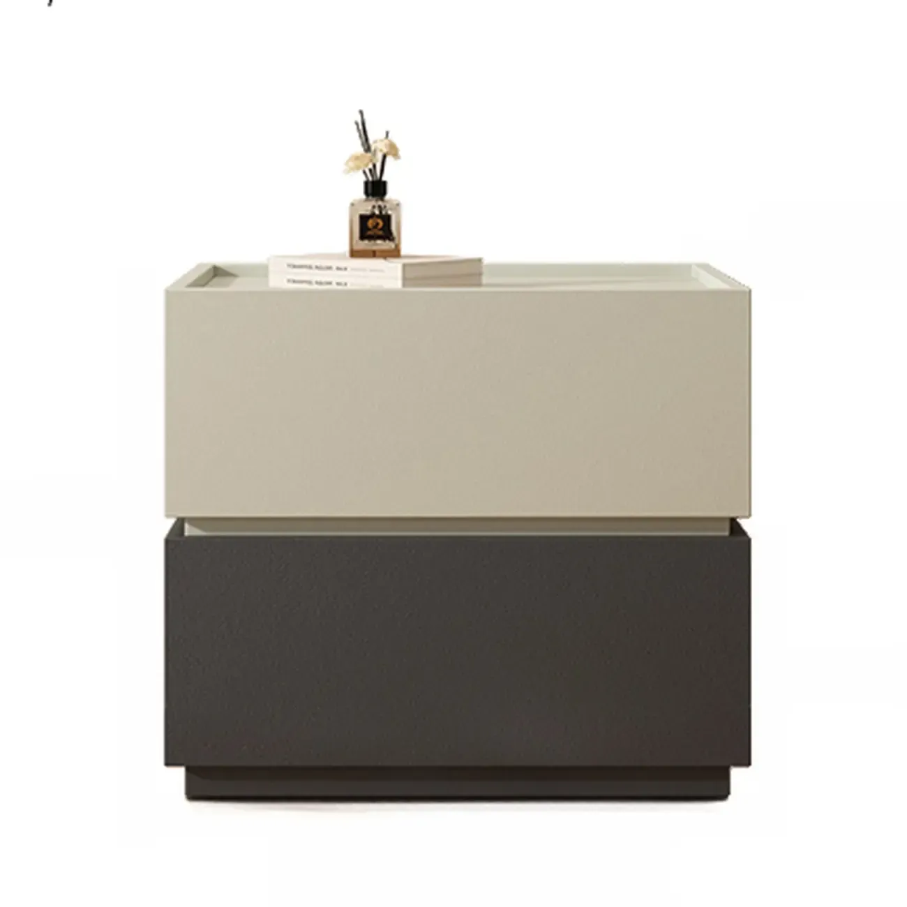 Modern Wood Two-Tone Drawers Nightstand