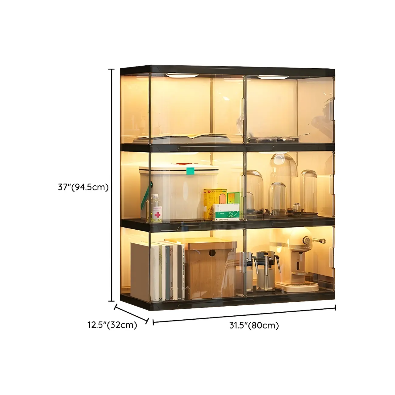 Modern Acrylic 5-Tier Lighted Display Bookcase