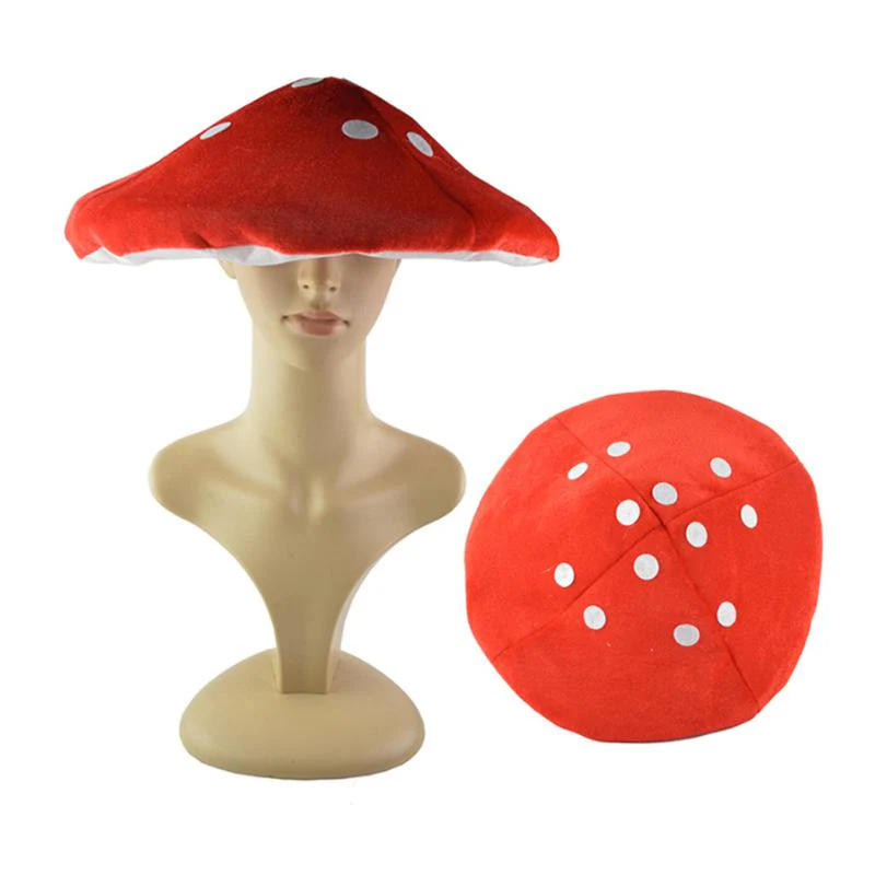 HULIANFU Red Mushroom Hat Toad Hat Mushroom Costume Party Funny Decoration Hat For Kids Funny Hats For Children Shooting (White And Red) - Deanwangkt