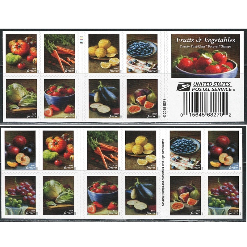 Fruits and Vegetables 2020, (Book of 20) - TWENTYSTAMPS