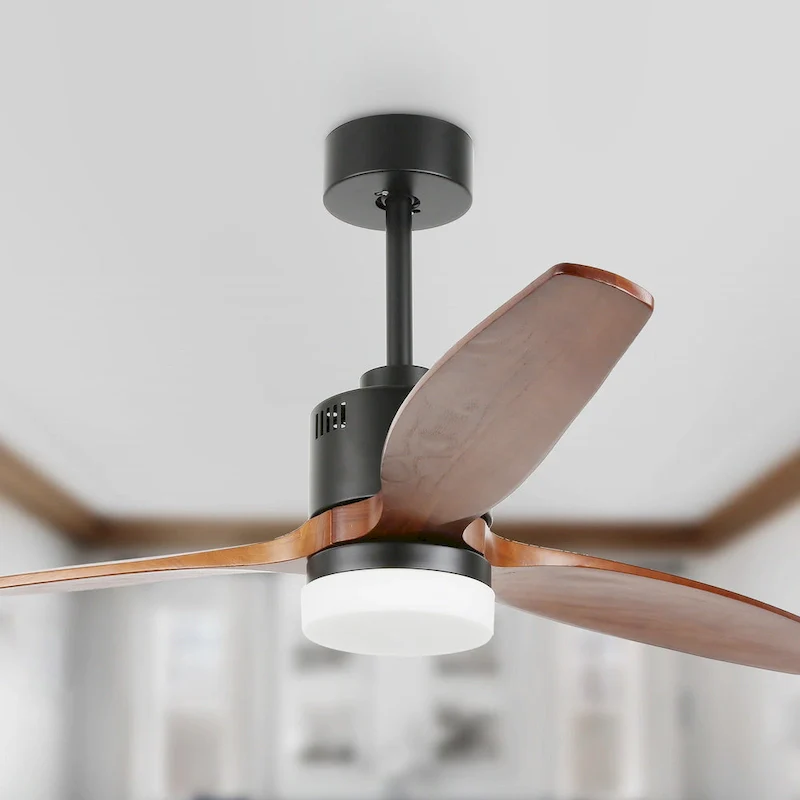 Bella Depot 52  Wood Reversible LED Ceiling Fan with Dimmable Light and Remote Control - 52 inches