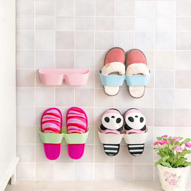HULIANFU wall-mounted shoe rack Shoes Hanger home storage three-dimensional wall slippers shelf high heels sports shoes storage rack - Deanwangkt