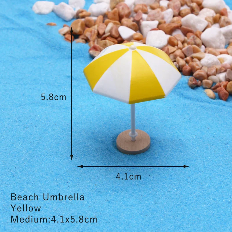 HULIANFU Ocean Beach Style Miniatures Artificial Sunshade Umbella Chair Anchor Micro Landscape For Garden Pastoral DIY Accessories Decor - Deanwangkt