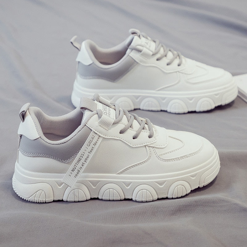 Designer Platform Running Sneakers Women  Tennis shoes Woman Walking Chunky Sneakers white Casual Slip on Vulcanized Shoes - Deanwangkt