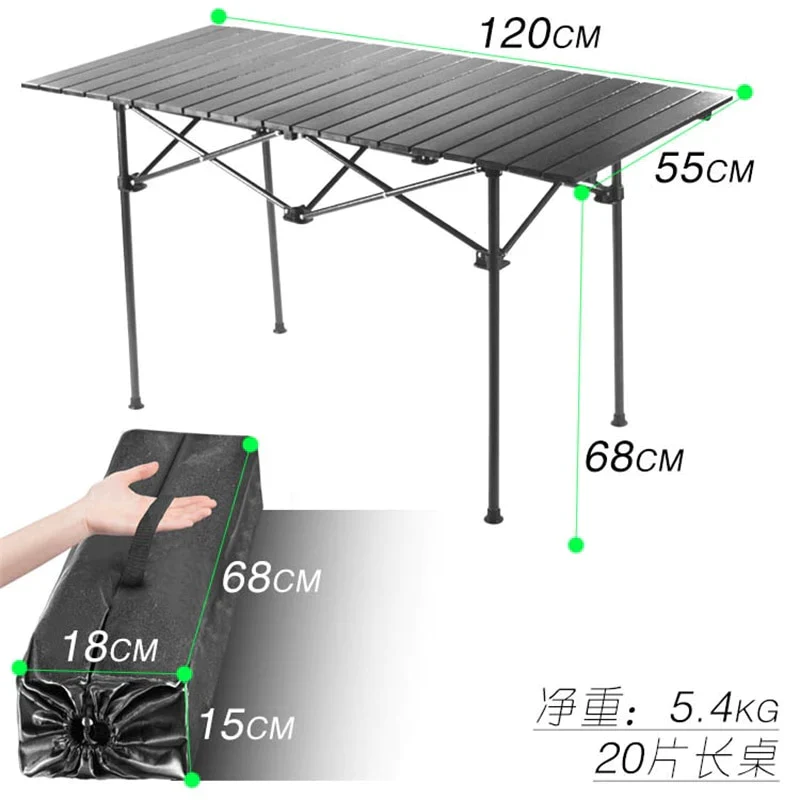 HULIANFU New Outdoor Folding Table Chair Camping Aluminium Alloy BBQ Picnic Table Waterproof Durable Folding Table Desk - Deanwangkt