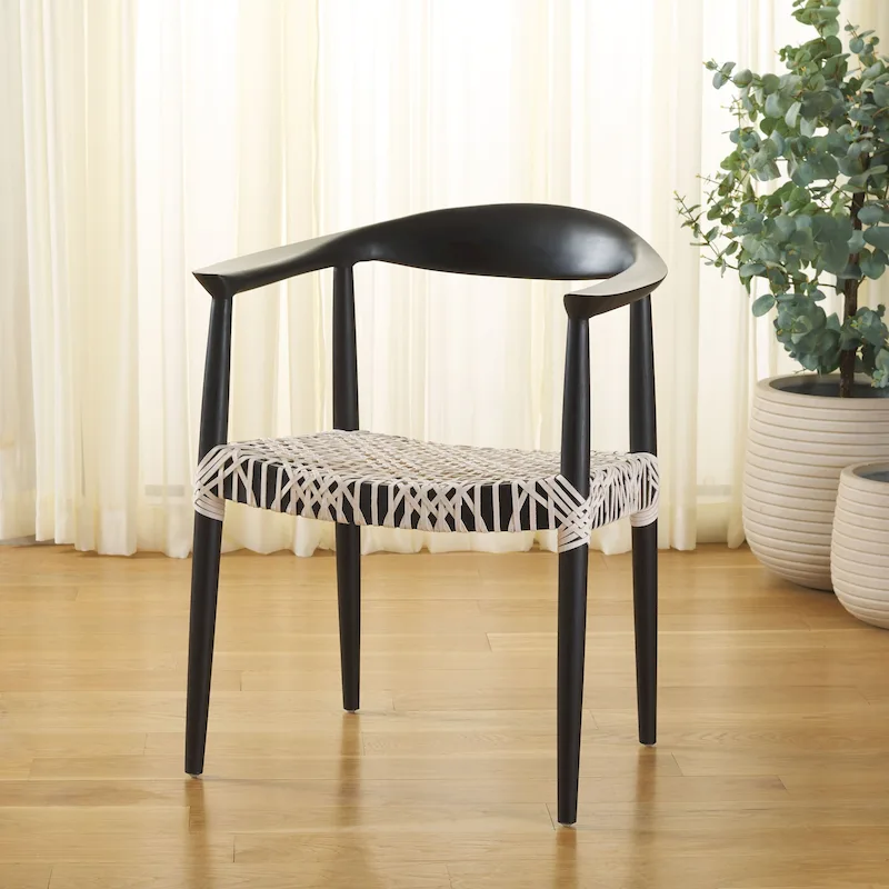 Trix Bandelier Black Dining Arm Chair - 24.8 x 18.9 x 30.7 - 25W x 19D x 31H