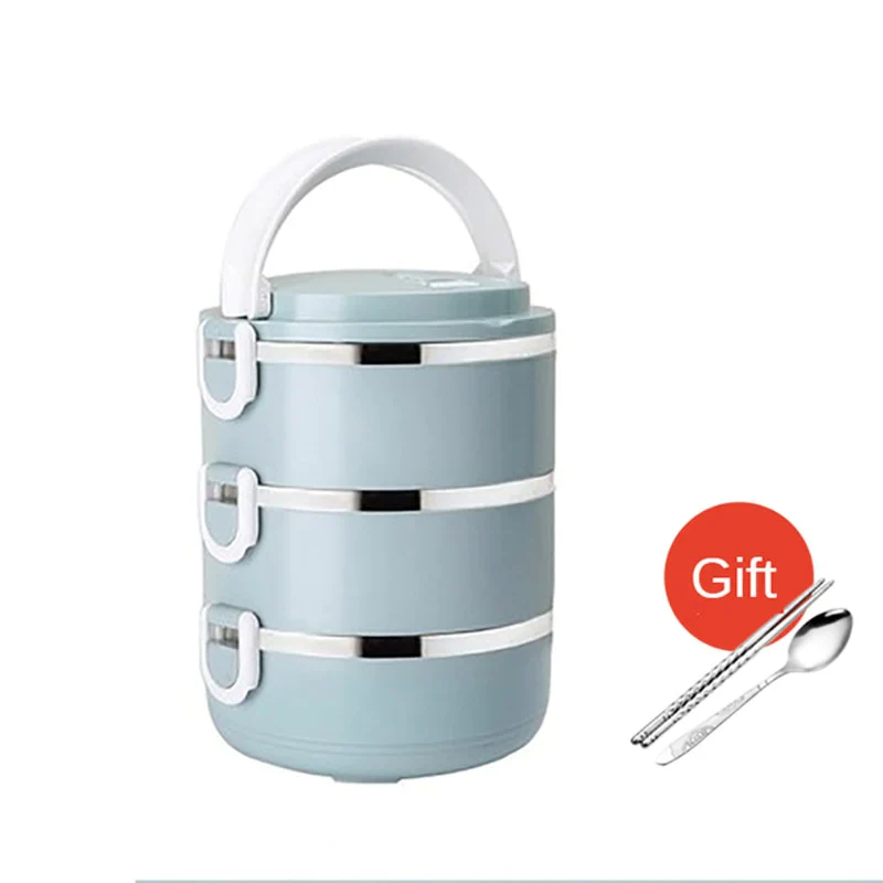 HULIANFU Microwave Stainless Steel Thermal Lunch Box Food Storage Box Travel Picnic Leakproof Lunch Box Students Work Adult Lunch Box - Deanwangkt